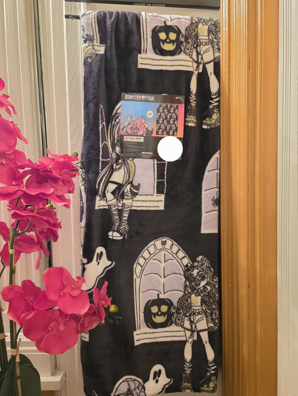 Monster High Halloween Gothic Window Plush Throw Blanker